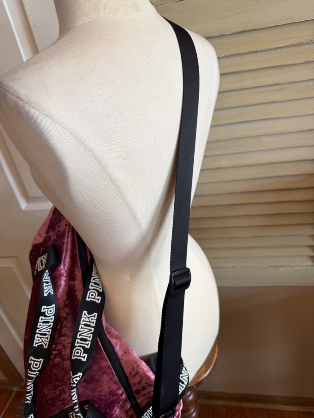 PINK Victoria's Secret Crushed Velvet Duffle Bag - Rose Pink - Picture 7 of 7